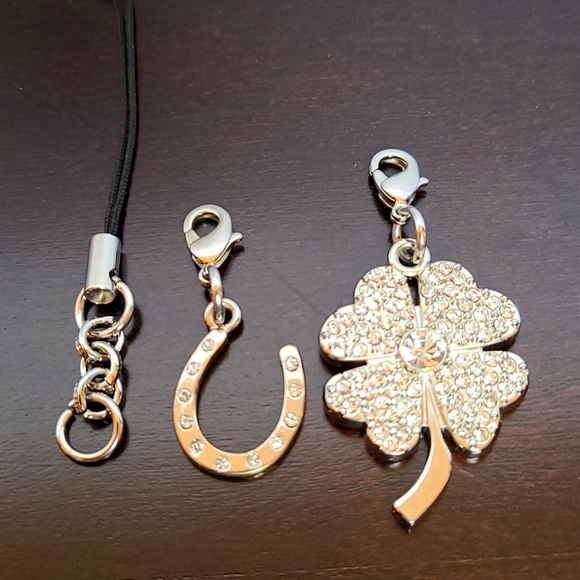 Lucky charms: Horseshoe and 4 leaf clover with crystals - Picture 3 of 15